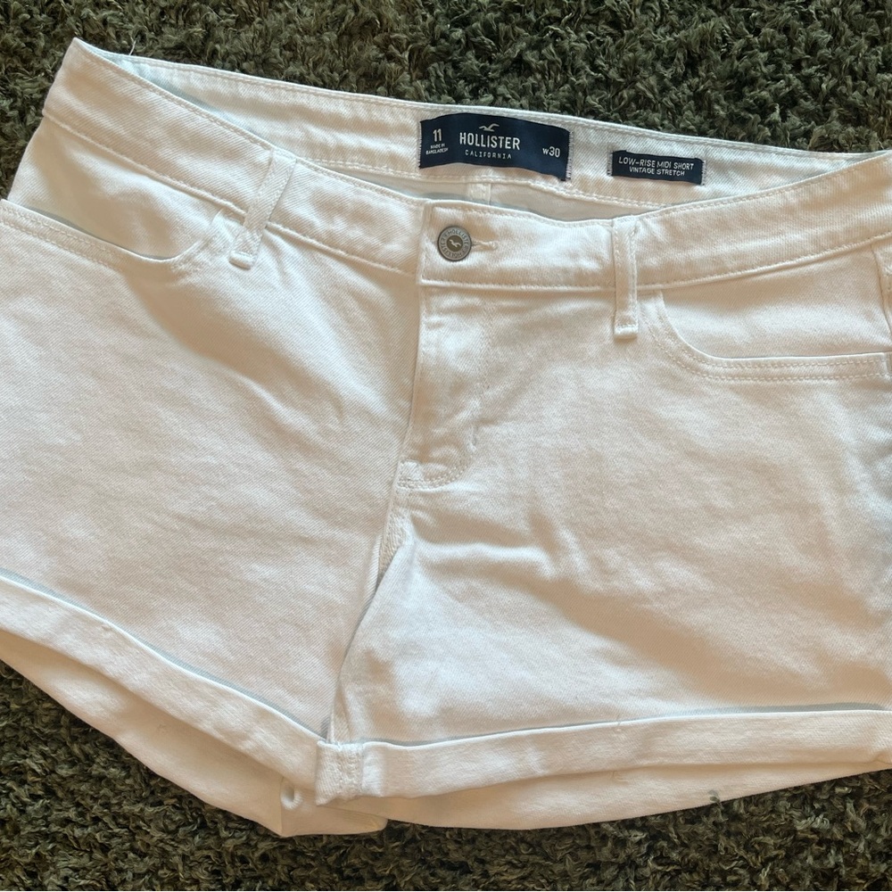 Hollister White Denim Shorts